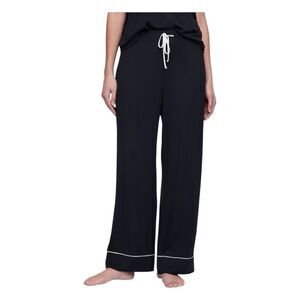 Gap Body Modal Pajama Pants Black Soft Knit White Piping Drawstring S